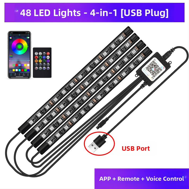 Automašīnas lukturis, automašīnas salona modifikācijas nesaturoša, krāsaina LED gāzes lampa, automašīnas USB zoles salona lampa, mūzikas ritma lampa