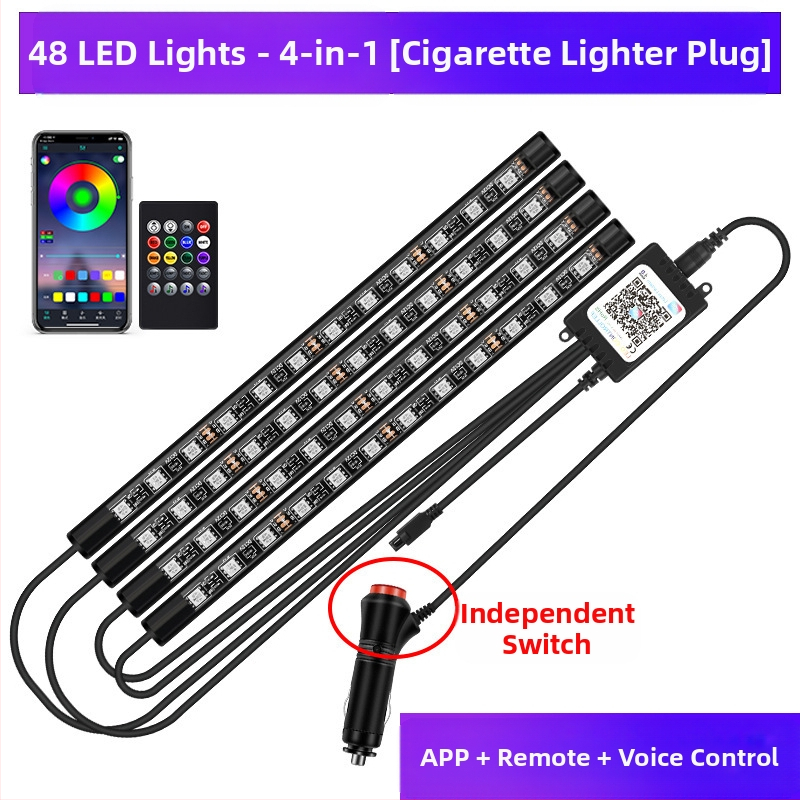 Automašīnas lukturis, automašīnas salona modifikācijas nesaturoša, krāsaina LED gāzes lampa, automašīnas USB zoles salona lampa, mūzikas ritma lampa