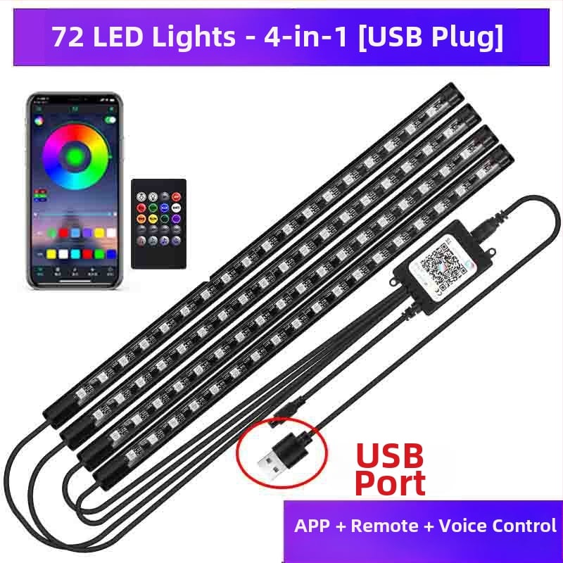 Automašīnas lukturis, automašīnas salona modifikācijas nesaturoša, krāsaina LED gāzes lampa, automašīnas USB zoles salona lampa, mūzikas ritma lampa