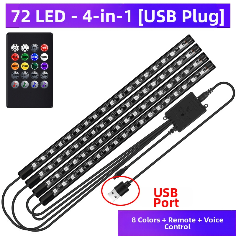 Automašīnas lukturis, automašīnas salona modifikācijas nesaturoša, krāsaina LED gāzes lampa, automašīnas USB zoles salona lampa, mūzikas ritma lampa