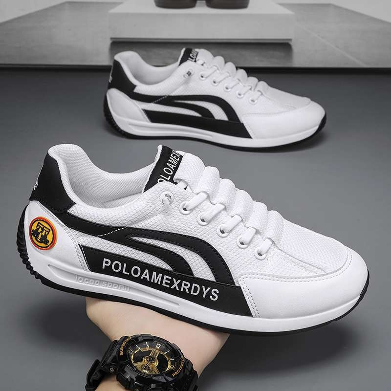 Nauji pavasariniai, aukštos klasės laisvalaikio batai, vasariniai „Forrest Gump“ vyriški batai, minkštapadiai balti sportbačiai, sportiniai „tėčio“ odiniai batai, universalūs madingi batai