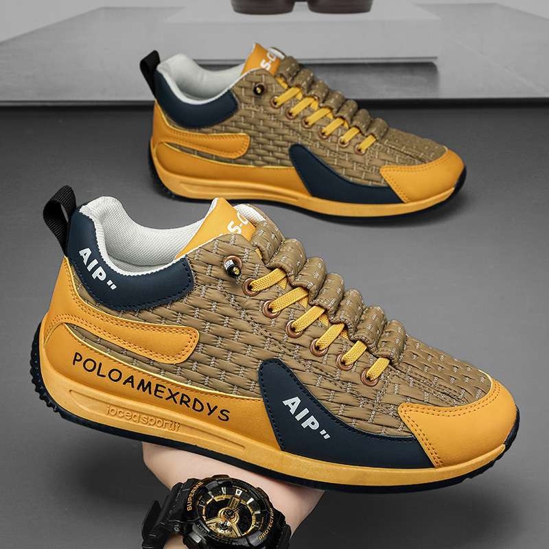 Nauji pavasariniai, aukštos klasės laisvalaikio batai, vasariniai „Forrest Gump“ vyriški batai, minkštapadiai balti sportbačiai, sportiniai „tėčio“ odiniai batai, universalūs madingi batai