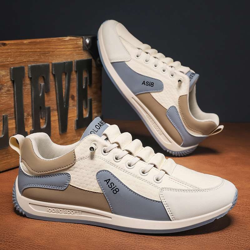 Nauji pavasariniai, aukštos klasės laisvalaikio batai, vasariniai „Forrest Gump“ vyriški batai, minkštapadiai balti sportbačiai, sportiniai „tėčio“ odiniai batai, universalūs madingi batai