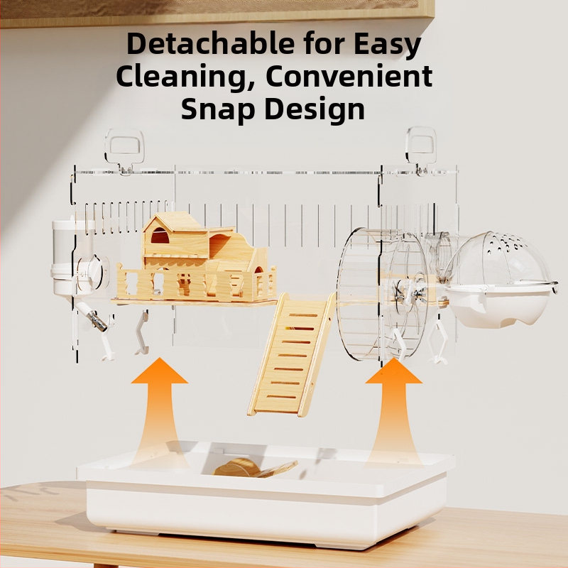 Клетка за хамстери "Златна мечка", специална акрилна голяма прозрачна луксозна вила, кутия за разплод, играчки, евтин комплект