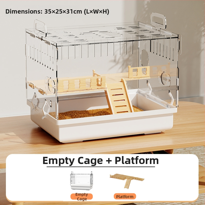 Клетка за хамстери "Златна мечка", специална акрилна голяма прозрачна луксозна вила, кутия за разплод, играчки, евтин комплект