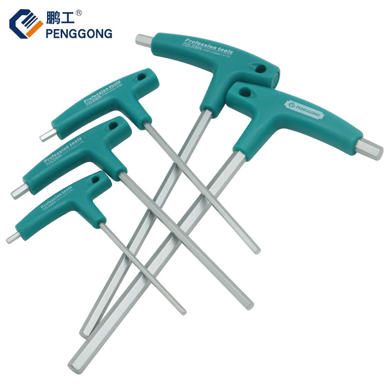 T-tüüpi kuusnurkne mutrivõti, ühekordne pikendatud meetriline lamepeaga kuusnurkne kruvikeeraja, 6 nurktööriista 2