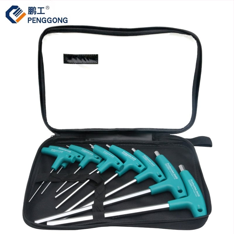 T-tüüpi kuusnurkne mutrivõti, ühekordne pikendatud meetriline lamepeaga kuusnurkne kruvikeeraja, 6 nurktööriista 2