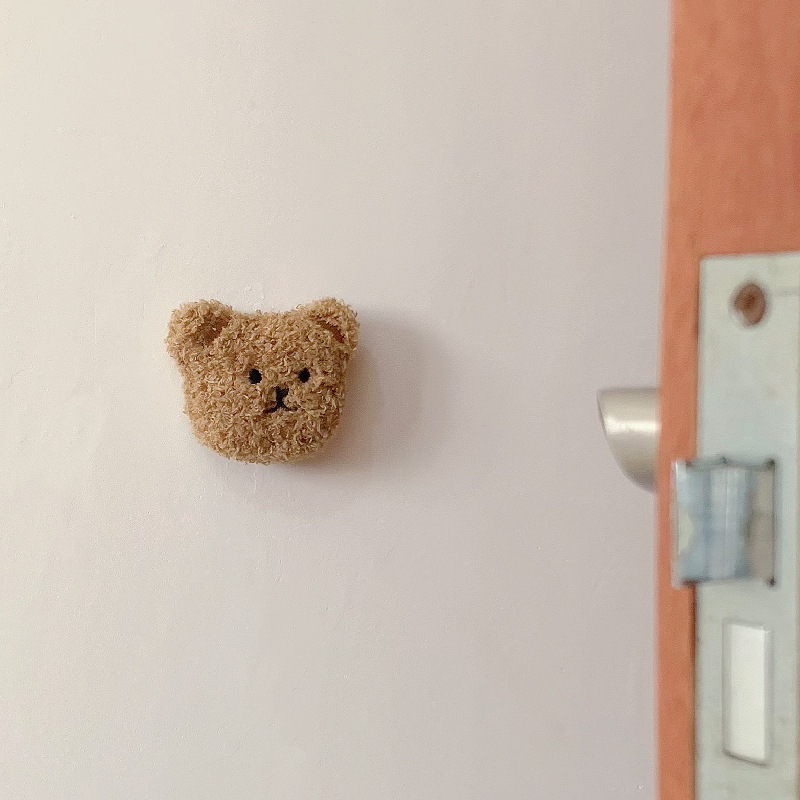 INS korejiešu lāča bērnu istabas durvju aizmugurējā roktura klusinātājs pret sadursmi uzlīme amortizējoša pret sadursmi sienas aizsardzības paklājiņš durvju sargs