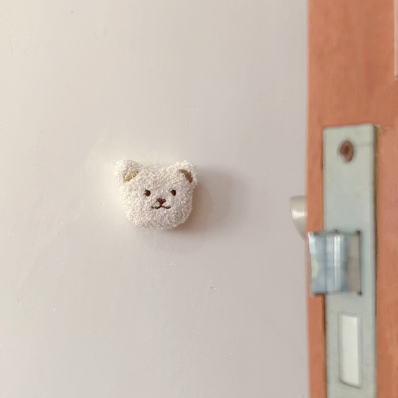 INS korejiešu lāča bērnu istabas durvju aizmugurējā roktura klusinātājs pret sadursmi uzlīme amortizējoša pret sadursmi sienas aizsardzības paklājiņš durvju sargs