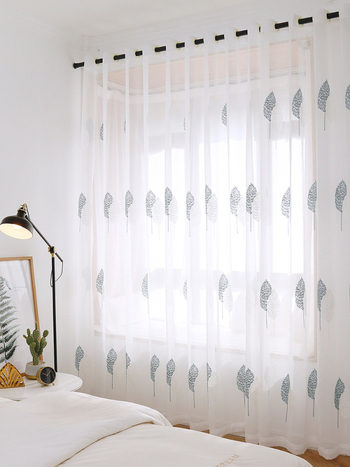 EQ4F завеса за еркерен прозорец, монтаж без перфоратор, телескопичен прът, параван за прозорец на общежитие, бяла марля, параван за малък прозорец, спалня, балкон