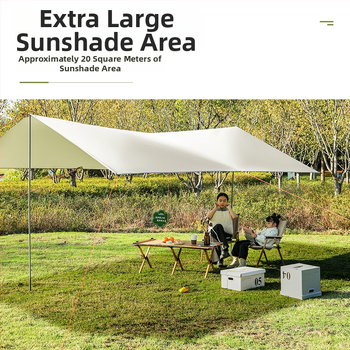 Melna gumijas nojume āra telts saules aizsargs saules aizsarga audums sabiezināts lietus necaurlaidīgs Oksfordas audums kempingam 6-20 cilvēkiem daudzfunkcionāls nojumes audums