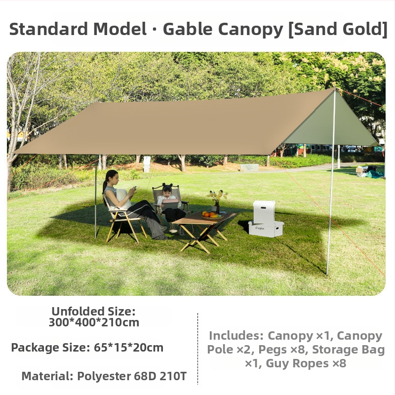 Melna gumijas nojume āra telts saules aizsargs saules aizsarga audums sabiezināts lietus necaurlaidīgs Oksfordas audums kempingam 6-20 cilvēkiem daudzfunkcionāls nojumes audums