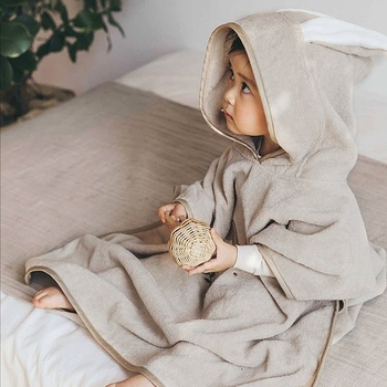 Корейски бебешки Ins Детска кърпа за баня, наметало от чист памук, абсорбиращ халат, сладък анимационен домашен плажен халат за баня