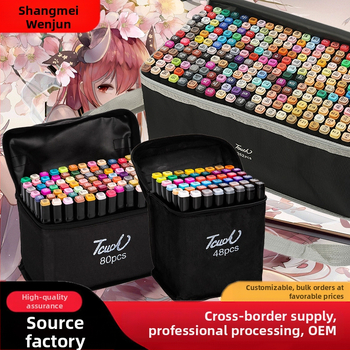 Didmeninė prekyba lietimui jautriais vaikų žymekliais, 48 spalvų meistriškais dvigubos galvutės meno specialiais piešimo įrankiais, spalvotais rašikliais, tiesiogiai tiekiamais iš gamintojų.