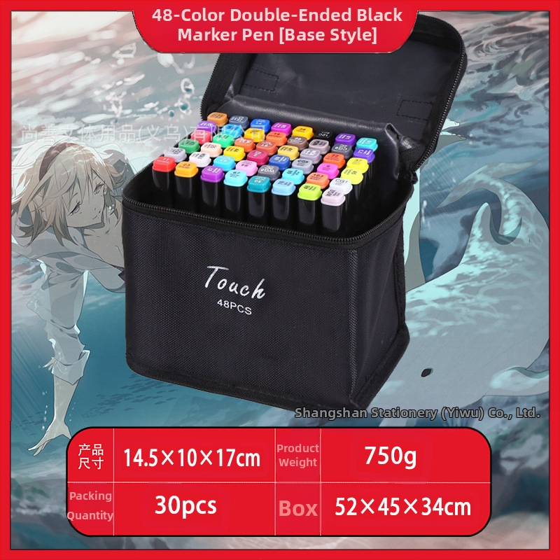 Didmeninė prekyba lietimui jautriais vaikų žymekliais, 48 spalvų meistriškais dvigubos galvutės meno specialiais piešimo įrankiais, spalvotais rašikliais, tiesiogiai tiekiamais iš gamintojų.