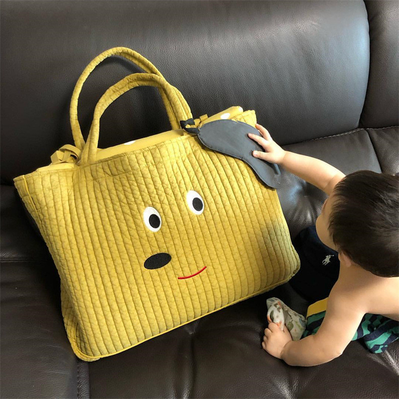 Dél-Koreai óvodai paplantároló táska ágyneműtartós költöztető táska nagy kapacitású rajzfilm poggyászcsomagoló táska