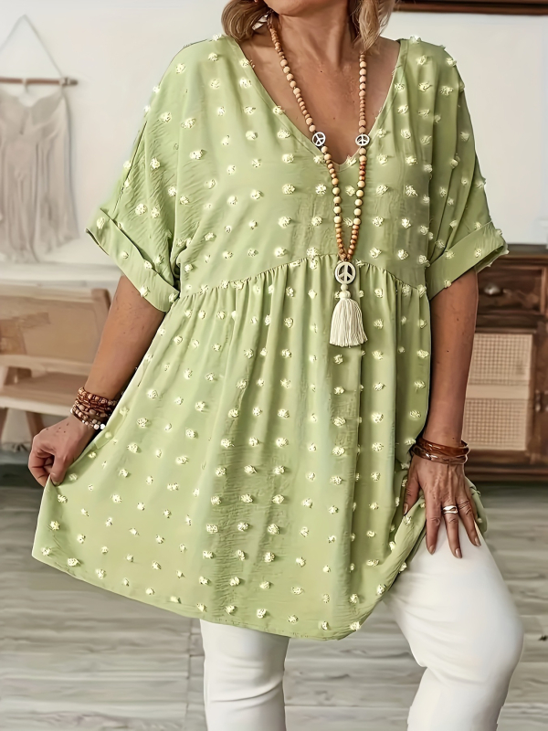 Europska i američka prekogranična odjeća za žene većih veličina, ukrašena krznenim loptama, suknja širokog stila, elegantni stil s V-izrezom