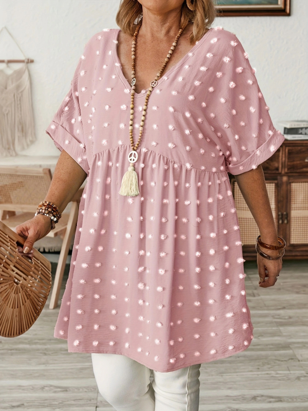 Europska i američka prekogranična odjeća za žene većih veličina, ukrašena krznenim loptama, suknja širokog stila, elegantni stil s V-izrezom