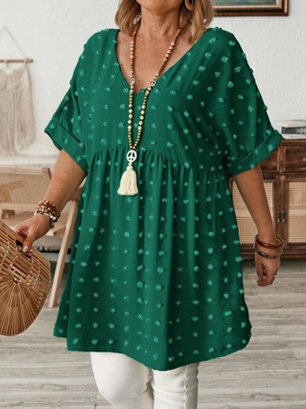 Europska i američka prekogranična odjeća za žene većih veličina, ukrašena krznenim loptama, suknja širokog stila, elegantni stil s V-izrezom