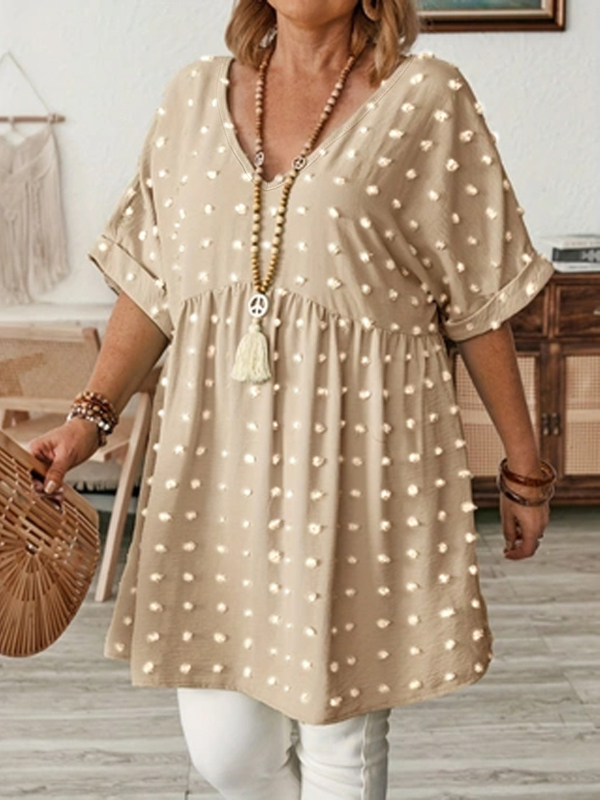 Europska i američka prekogranična odjeća za žene većih veličina, ukrašena krznenim loptama, suknja širokog stila, elegantni stil s V-izrezom