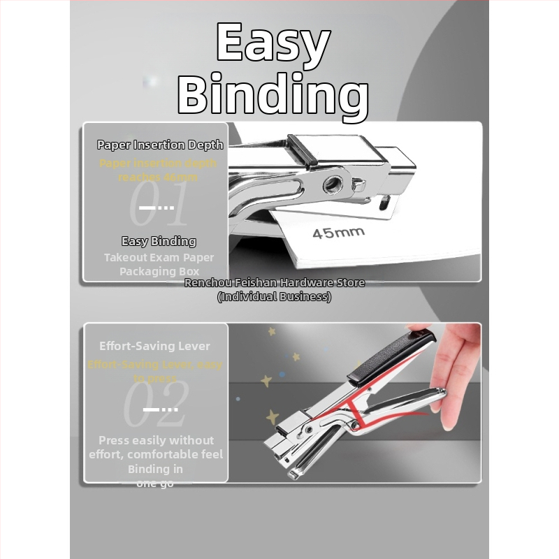 Taupo darbą rankinis segiklis, daugiafunkcis komercinis segiklis storoms knygoms, studentų biuro naudojimui, didelis dydis, didelis namų įrišimas