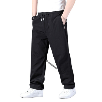 Παντελόνι Plus Size Ανδρικό, Χαλαρό, Ίσιο, Αθλητικό, Casual Παντελόνι, Άνοιξη και Καλοκαίρι, Νέο, Ελαστικό, Μέσης, Plus Fat, Παντελόνι Plus Size από Μεταξωτό Πάγο