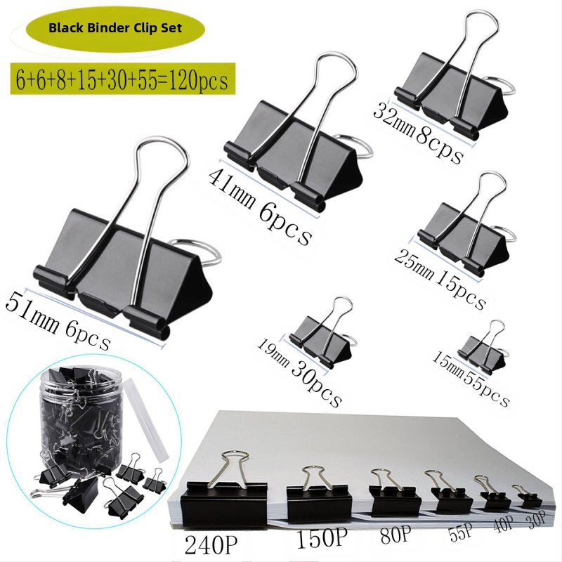 Tarpvalstybinis karšto išpardavimo kombinuotas kostiumas Kanceliarinės prekės Spalvotas ilgas uodegos segtukas Juodas „Dovetail“ segtukas Metalinis įrišimo bilietų segtukas Testinis sąvaržėlė