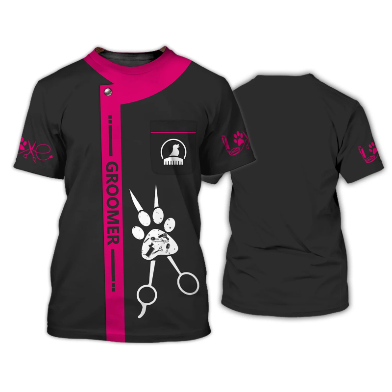 Νέο διασυνοριακό ανδρικό και γυναικείο κοντομάνικο μπουφάν, κουρείο με ψηφιακή εκτύπωση 3D, προμήθεια κατασκευαστών γυναικείων μπλουζών κουρείων