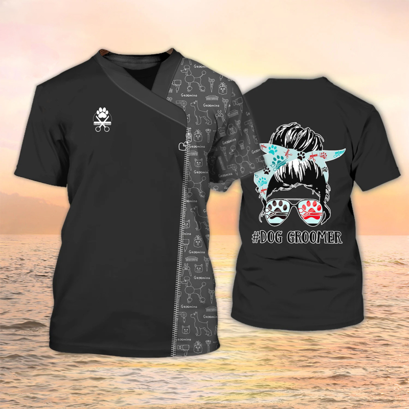 Νέο διασυνοριακό ανδρικό και γυναικείο κοντομάνικο μπουφάν, κουρείο με ψηφιακή εκτύπωση 3D, προμήθεια κατασκευαστών γυναικείων μπλουζών κουρείων