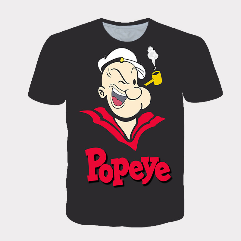 Трансгранична външна търговия модна тениска свободна кръгла врата мъжка мода къс ръкав Popeye дигитален печат едно парче доставка