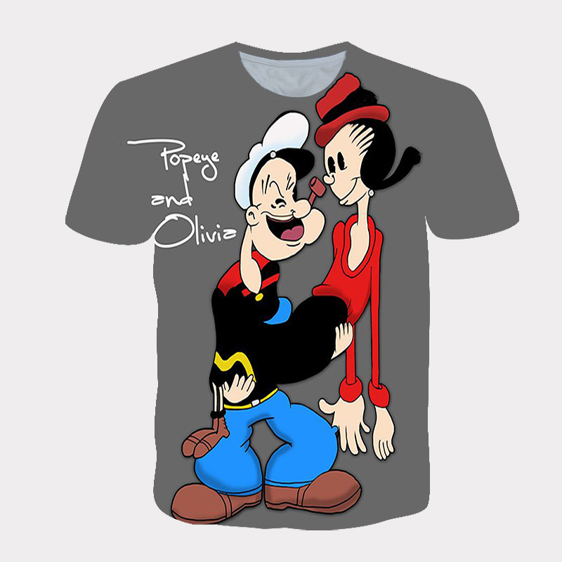 Трансгранична външна търговия модна тениска свободна кръгла врата мъжка мода къс ръкав Popeye дигитален печат едно парче доставка
