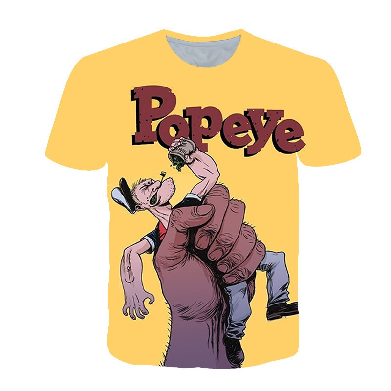 Трансгранична външна търговия модна тениска свободна кръгла врата мъжка мода къс ръкав Popeye дигитален печат едно парче доставка
