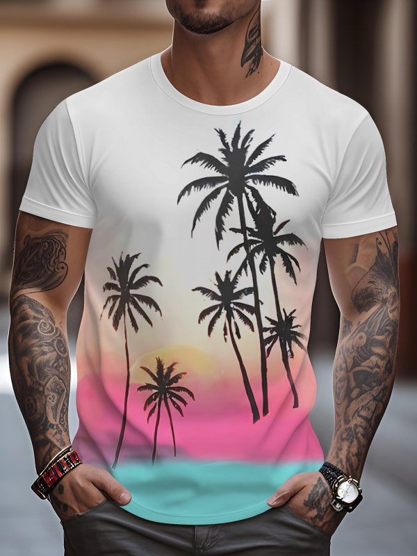 Νέο ανδρικό μπλουζάκι Street Fashion Cross-Border της Amazon, casual, σπορ, 3D ψηφιακή εκτύπωση, στρογγυλή λαιμόκοψη, κοντομάνικο τοπ