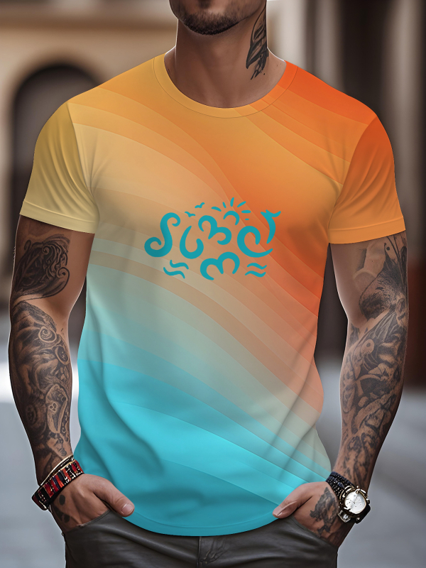 Νέο ανδρικό μπλουζάκι Street Fashion Cross-Border της Amazon, casual, σπορ, 3D ψηφιακή εκτύπωση, στρογγυλή λαιμόκοψη, κοντομάνικο τοπ