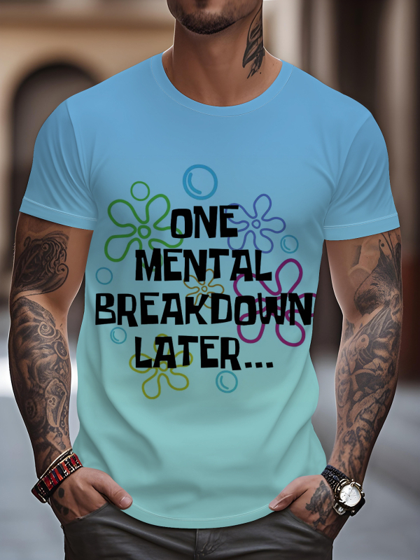 Νέο ανδρικό μπλουζάκι Street Fashion Cross-Border της Amazon, casual, σπορ, 3D ψηφιακή εκτύπωση, στρογγυλή λαιμόκοψη, κοντομάνικο τοπ