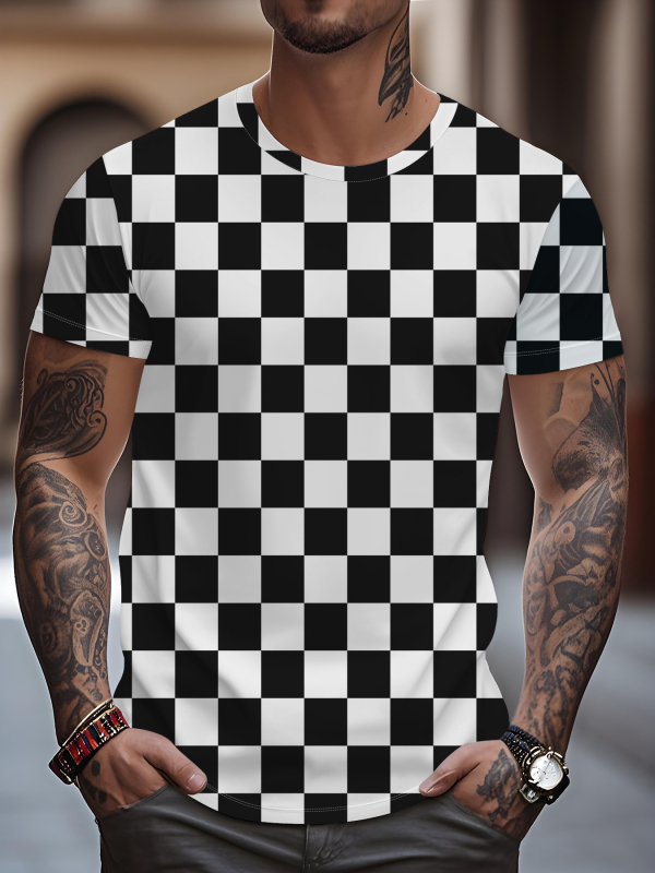 Νέο ανδρικό μπλουζάκι Street Fashion Cross-Border της Amazon, casual, σπορ, 3D ψηφιακή εκτύπωση, στρογγυλή λαιμόκοψη, κοντομάνικο τοπ