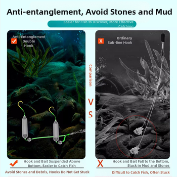 Dvigubas kabliukas su apsauga nuo užsikimšimo, apdirbtas europietiško stiliaus karpių kabliukas su atvirkštiniu dugniniu kabliuku, auksinis kabliukas, auksinis jūros vakarinis kabliukas su apsauga nuo užsikimšimo, dugninis kabliukas