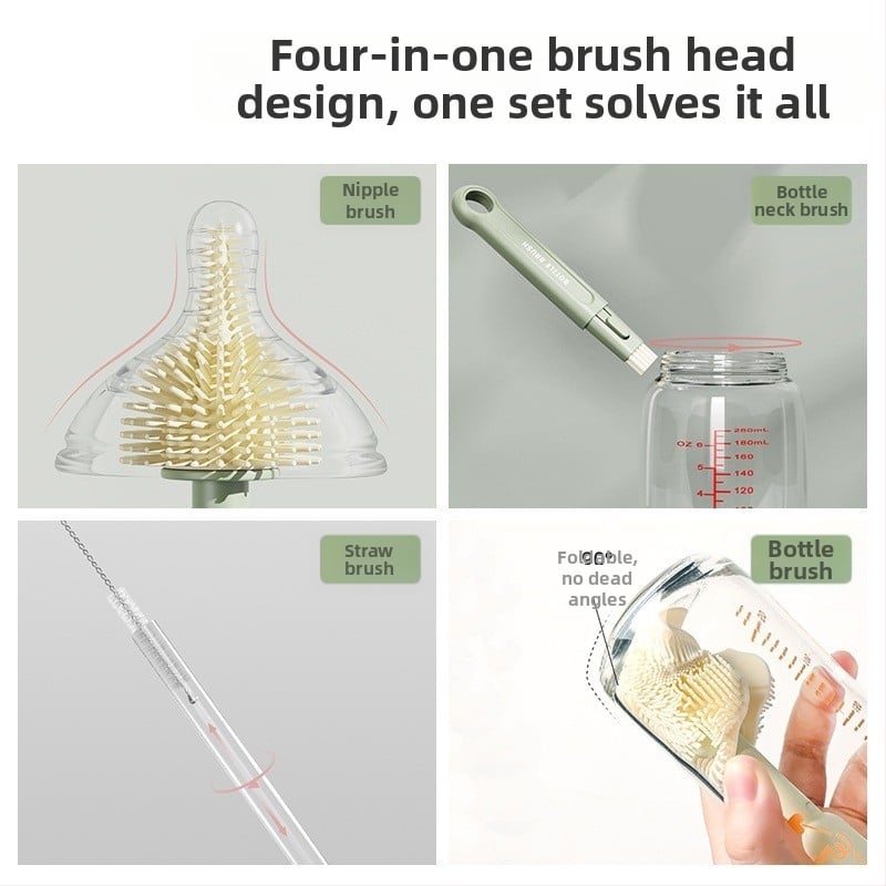 Silikoninis spenelių valymo šepetėlis naujagimio speneliui, mažas šepetėlis buteliukų valymui