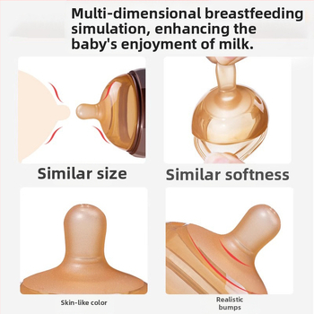 Silikoonist võõrutuspudel vastsündinutele, 6 kuud ja vanemad, rinnapiima kaarekujulise disainiga lutt