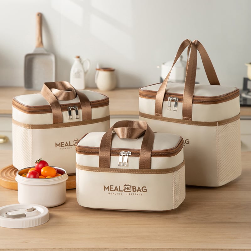 Geantă de prânz impermeabilă, cu folie de aluminiu, îngroșată, pentru Bento, pentru biroul de prânz, elevi de școală primară