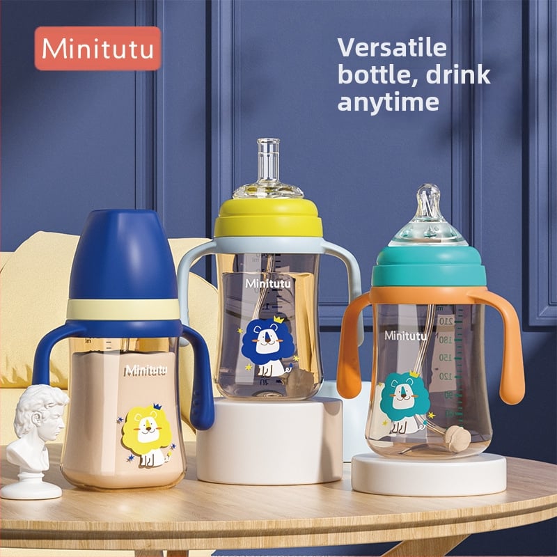 Minitutu nano boja široka usta PP šalica od tri sippy cup bočica duda usisna usta pačji kljun beba 300