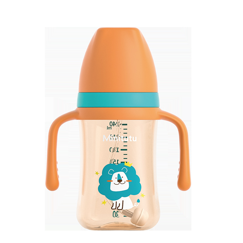 Minitutu nano värvi laia suuga PP tass kolme lonksupudeli nibu imemissuu pardilindiga beebi 300