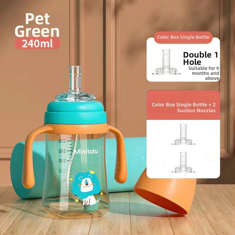 Minitutu nano värvi laia suuga PP tass kolme lonksupudeli nibu imemissuu pardilindiga beebi 300