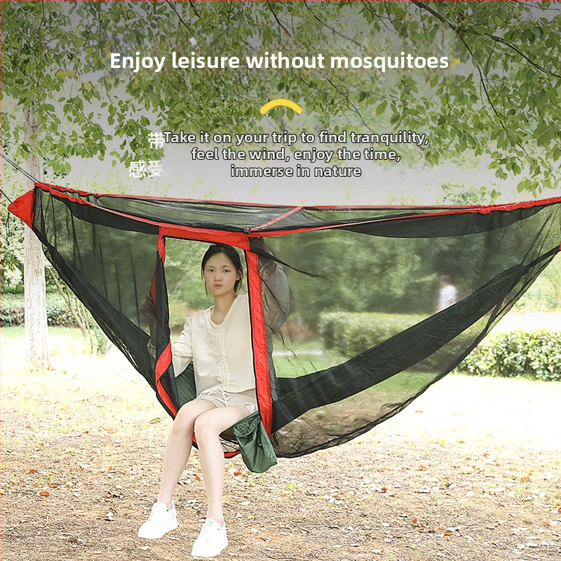 Външен хамак против комари, марлен калъф, криптиран, удебелен антикомарен мрежест калъф, подвижен, разглобяем хамак против комари