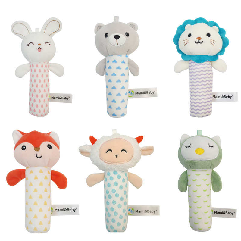 mamibeby kūdikio žaislas skambėjimo popierius BB lazdelė rankomis sukama naujagimio raminanti rankomis sukama animacinio gyvūno rankomis braižoma lazdelė