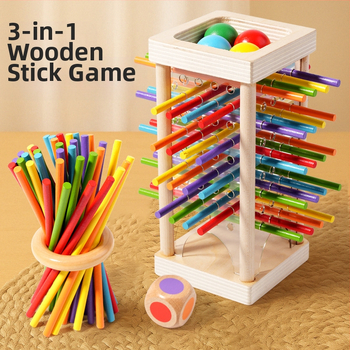 Tarpvalstybiniai vaikų medinių pagaliukų žaidimai kūdikiams, lavinamųjų kauliukų spalvos, tėvų ir vaikų interaktyvūs matematikos Montessori mediniai žaislai