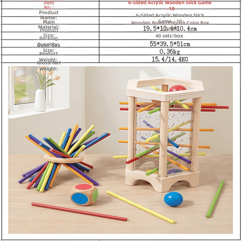 Tarpvalstybiniai vaikų medinių pagaliukų žaidimai kūdikiams, lavinamųjų kauliukų spalvos, tėvų ir vaikų interaktyvūs matematikos Montessori mediniai žaislai