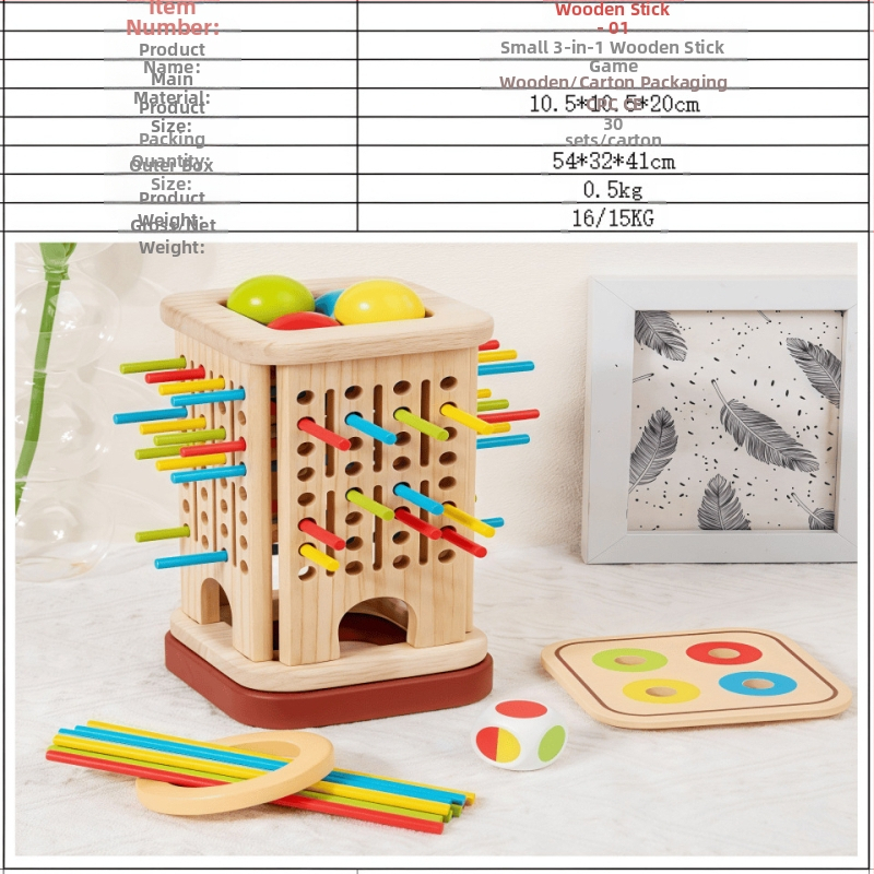 Tarpvalstybiniai vaikų medinių pagaliukų žaidimai kūdikiams, lavinamųjų kauliukų spalvos, tėvų ir vaikų interaktyvūs matematikos Montessori mediniai žaislai