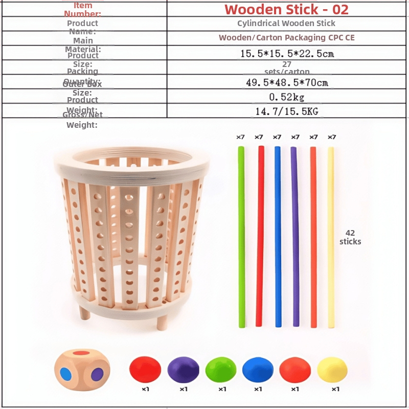 Tarpvalstybiniai vaikų medinių pagaliukų žaidimai kūdikiams, lavinamųjų kauliukų spalvos, tėvų ir vaikų interaktyvūs matematikos Montessori mediniai žaislai