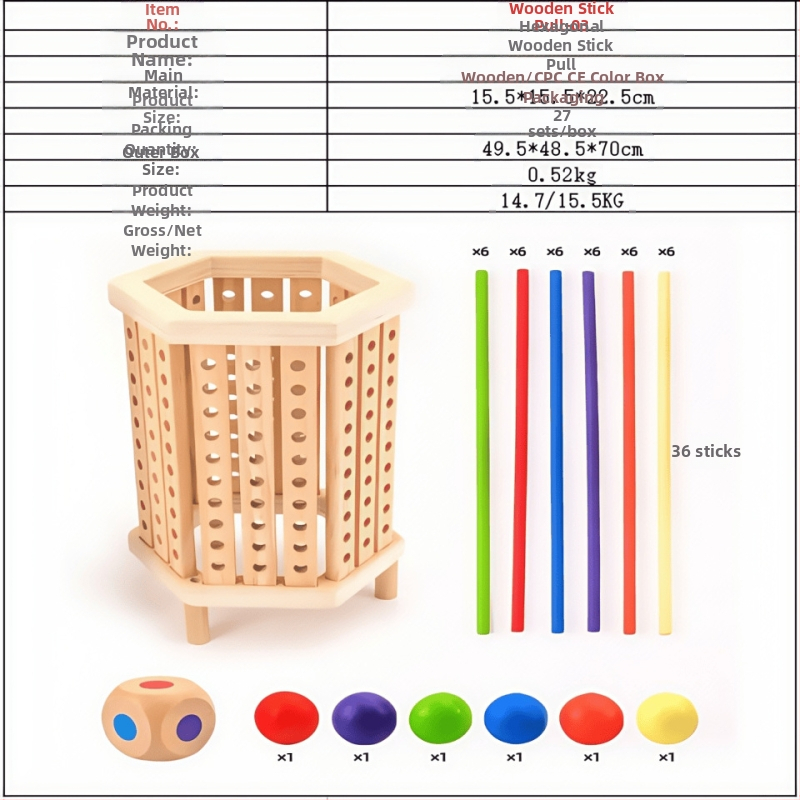 Tarpvalstybiniai vaikų medinių pagaliukų žaidimai kūdikiams, lavinamųjų kauliukų spalvos, tėvų ir vaikų interaktyvūs matematikos Montessori mediniai žaislai